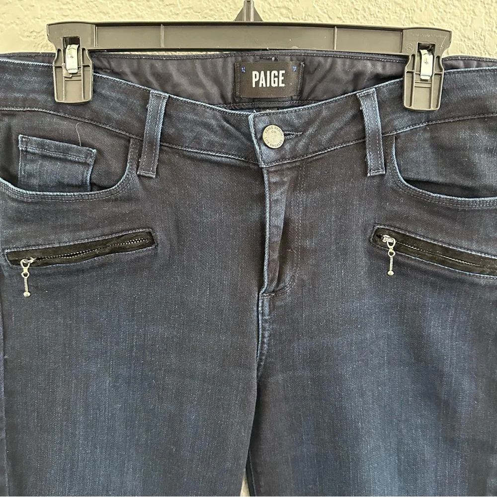 PAIGE Jane Zip Dark Wash Skinny Jeans Size 31 Ankle Zip